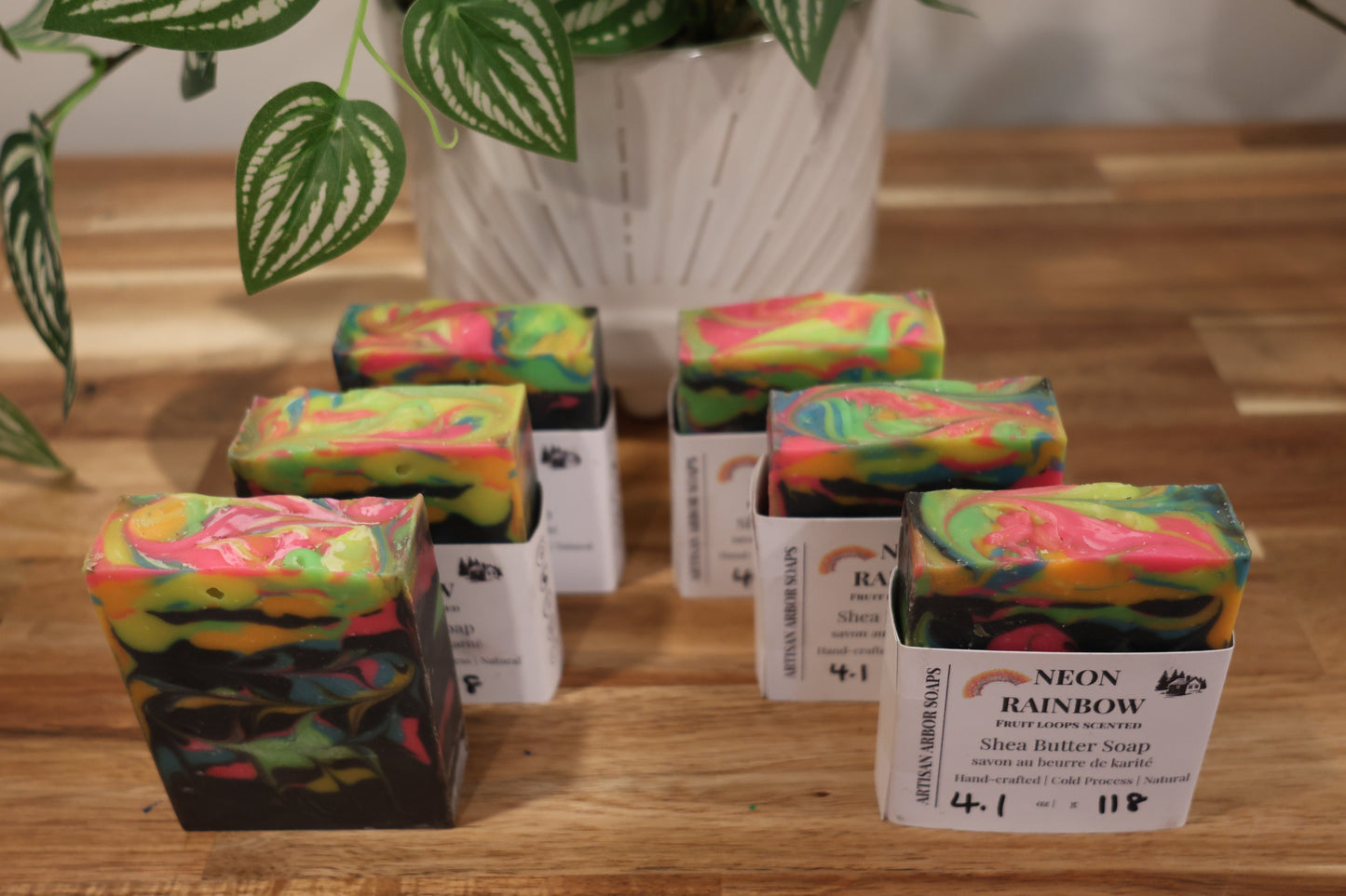 Neon Rainbow Shea Butter Soap Bar